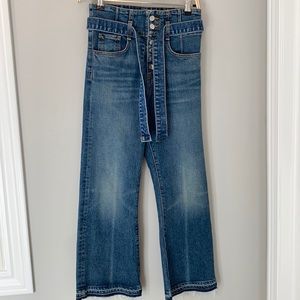 Veronica Beard cropped wide-leg jeans